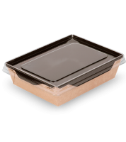 Крышка для контейнера 400мл 155х110х13,5мм OSQ OpSalad прозр плоская 50/800