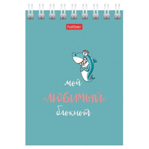 Блокнот 40л А7 75х105мм гребень клетка HATBER Мой любимый блокнот 1/120