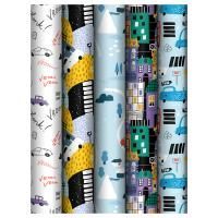 Бумага подарочная крафт 70х100см 80г/м ассорти Cars 1/50