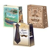 Пакет подарочный бумажный (18х23х10) ламинир мужской микс 1/120