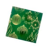 НГ Салфетки (33х33) 3-сл Золотые украшения  на красном (20) 1/12