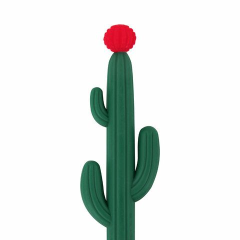 Ручка фигурная шариковая мягкий силиконовый корпус, ассорти, СИНЯЯ, 0,7мм ЮНЛАНДИЯ Кактус 1/12