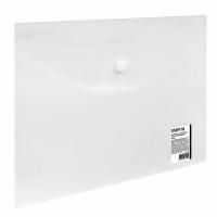 Папка-конверт с кнопкой А5 STAFF прозрачная матовая, 240х190мм  0,15мм 10/100