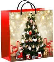 НГ Сумка пластиковая (30х30)-140 Елка в золоте ТИКО 1/40