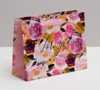 Пакет подарочный бумажный (22х17,5х8) ламинир For you 1/12