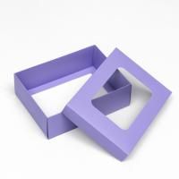 Коробка с окном 165х125х52мм картон сиреневая 1/5/340