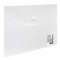 Папка-конверт с кнопкой А5 STAFF прозрачная матовая, 240х190мм  0,15мм 10/100