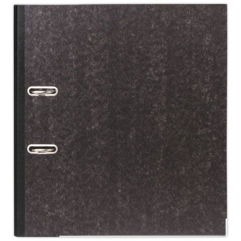 Папка-регистратор А4 80мм ОФИСНАЯ ПЛАНЕТА  с мраморным покрытием, с уголком, черный корешок 1/20