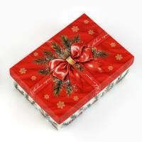 НГ Подарочная коробка 21х15х5,5см С новым годом 1/80