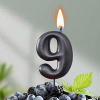 Свеча для торта Мокрый асфальт Цифра 9 1/30