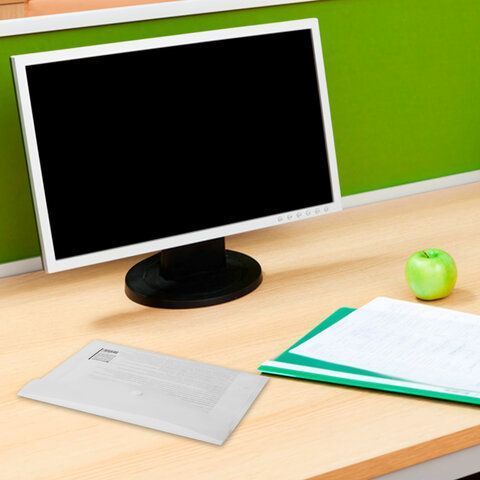 Папка-конверт с кнопкой А5 STAFF прозрачная матовая, 240х190мм  0,15мм 10/100