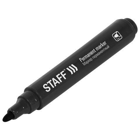 Маркер перманентный черный 3мм круглый наконечник Basic STAFF 1/12/1200